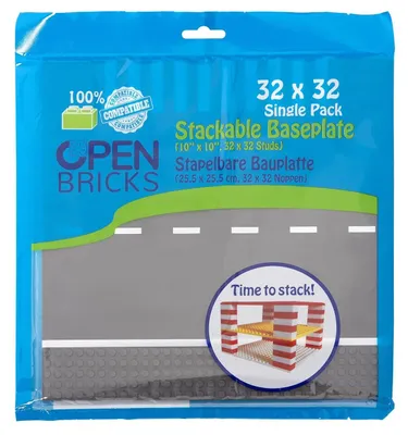Image de Plaque de base Open Bricks, 32x32, droite, gris, blanc, lot (STK)