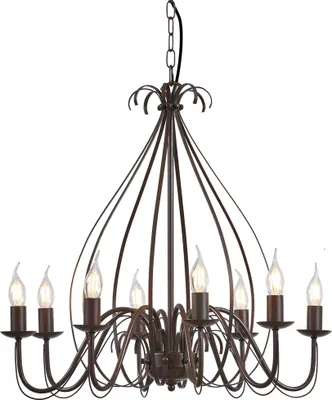 Produktbild von QAZQA - Landhaus I Vintage Klassischer Kronleuchter I Chandelier Rostbraun 8-flammig - Giuseppe - Stahl Rund - LED geeignet E14
