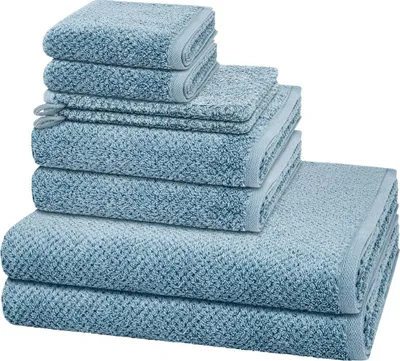 Produktbild von Cawö Pure 2 X Wasch- 2 X Gäste- 2 X Dusch- 2 X Handtuch im Set Elegante Bordüre für stilvolle Akzente, Weiches Material für besten Komfort, Hohe Saugfähigkeit und Pflegeleichtigkeit