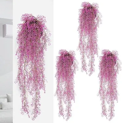 Produktbild von 4 Stück kunststof Blumenhänge für Wand Balkon Garten Party Dekoration (Rosenfarbe)