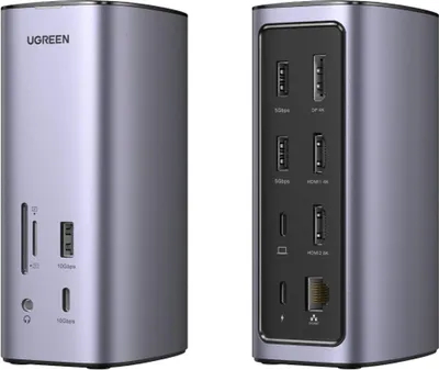 Obrázok produktu pre Ugreen USB-C Docking Station 12-in-1, Kábel, Strieborná, Microsd (transflash), Lenovo Yoga Book, Dell XPS 13 9305, MacBook Pro /Air, HP Spectre x360 13, Dell XPS 15 BOOK, 748 g, 177,8 mm