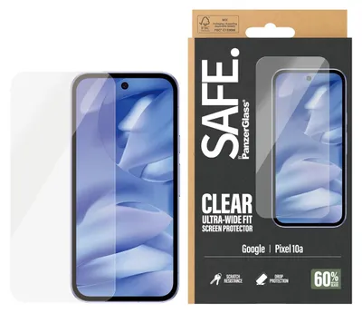 Immagine prodotto di PanzerGlass SAFE. by ® Protezione per display Google Pixel 10a 5G | Ultra-Wide Fit, Google, Google - Pixel 10a 5G, Applicazione a secco, Resistente ai graffi, Resistente agli urti, Trasparente, 1 pezzo(i)