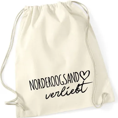 Produktbild von Huuraa Turnbeutel Norderoogsand verliebt 12 Liter Natural Baumwolle Rucksack Geschenkidee