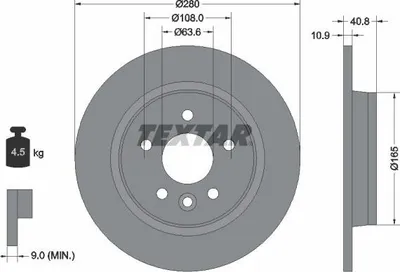 Zdjęcie produktu dla Tarcza Hamulcowa Volvo Tył S40/V50/Focus 04-