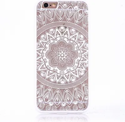 Produktbild von Handy Hülle Mandala für Samsung Galaxy S6 Design Case Schutzhülle Motiv Kreis Cover Tasche Bumper Weiß