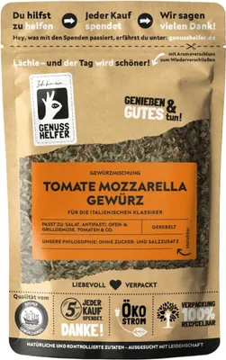 Produktbild von Tomate Mozzarella Gewürz, gerebelt, mediterrane Gewürzmischung für Caprese, 3 x 75g