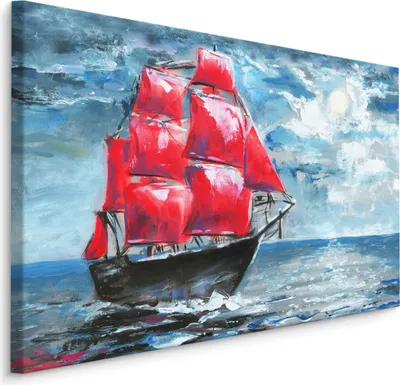Produktbild von Fabelhafte Canvas LEINWAND BILDER 120x80 cm XXL Kunstdruck Meer Segelschiff Himmel