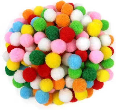 Imagen del producto de Pompones de colores, 3 cm, 150 unidades, para proyectos creativos de manualidades