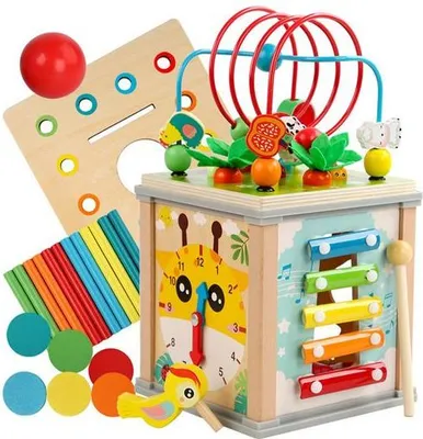 Produktbild von Stapelspielzeug 10 in 1 Holz Steckspiel, Sortierspiel, Kinder Spiele Spielzeug BoxWissen Klassifizierung Spielzeug, Lernspielzeug