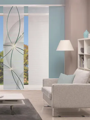 Produktbild von Vision S Schiebevorhang Digitaldruck Bambus-Optik "Blinki" 260 x 60 cm Türkis