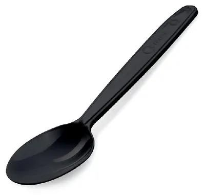 Produktbild von 50 Wiederverwendbare Mehrweg-Kaffeelöffel PP 130 mm schwarz, waschbar