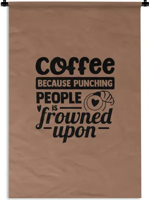 Produktbild von MuchoWow® Wandteppich Wandbehang Kaffee - Sprichwörter - Cappuccino 90x135 cm Tapisserie Dekoration Wandtuch - Baumwolle - Wandskulptur