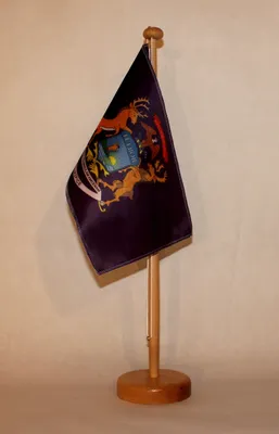 Produktbild von Tischflagge Michigan USA Bundesstaat US State 25x15 cm mit Holzständer