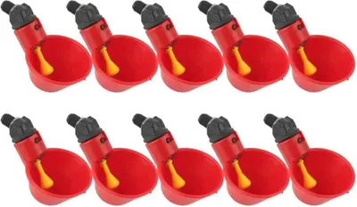 Produktbild von Automatische Hühnertränke 10 Stück, Kunststoff Geflügeltränke Mit Wasserfütterungssystem, Für Wachteln Tauben Und Hühner