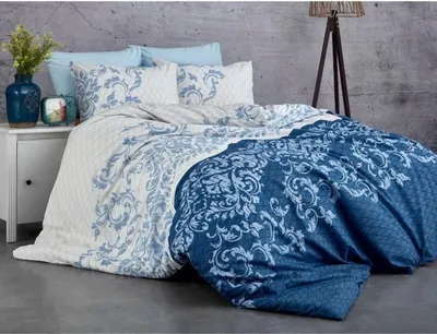 Produktbild von Bettwäsche-Set, 220 x 240 cm, 100% Baumwolle Renforcé, 2 Kissenbezüge 60 x 60 cm, Blau