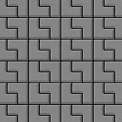 Produktbild von Mosaik Fliese massiv Metall Edelstahl gebürstet grau 1,6mm stark Kink-S-S-B