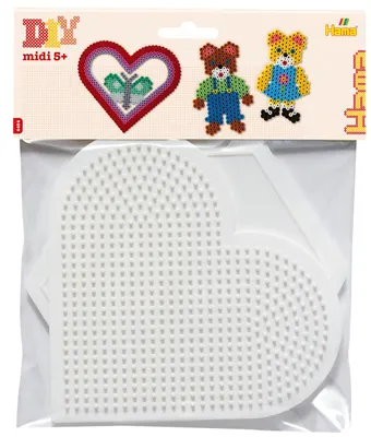 Immagine prodotto di Hama Bügelperlen 4454 HAMA Stiftplatten midi "Herz, Sechseck", groß, im Blister