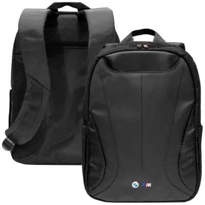 Produktbild von BMW Carbon&Leder Tricolor - 16" Notebook-Rucksack (schwarz)