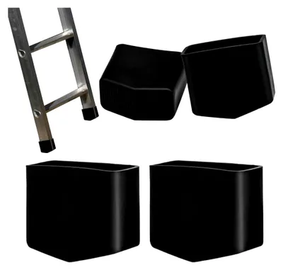 Produktbild von 4 Gummifüße 40x20mm, rutschfeste Fußkappen für Haushaltsleitern
