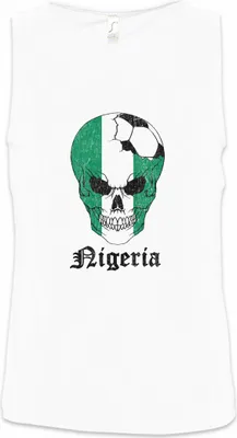 Produktbild von Urban Backwoods Nigeria Football Comet, Ärmelloses T-Shirt, Farbe: Weiß, Größe: 5XL