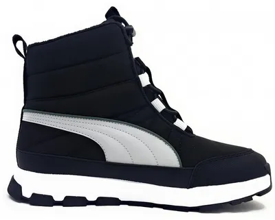 Imagen del producto de Botas Puma Evolve para niños, zapatillas de cordones negras, ideales para uso diario