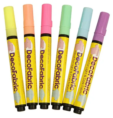Produktbild von Creativ Company CC Deco Textilstifte Neon 6 Stück