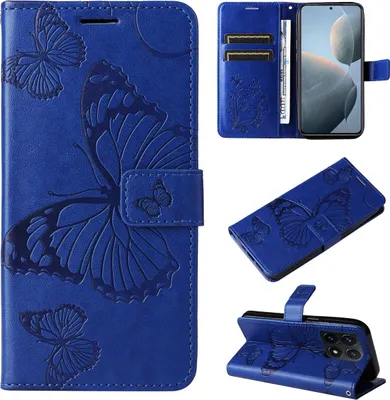 Produktbild von Mobigear Butterfly  Xiaomi 14T Hülle Klapphülle Geldbörse - Blau