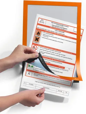 Zdjęcie produktu dla DURABLE Ramka informacyjna DURAFRAME® A4 opakowanie zbiorcze, Pomara?czowy, 488209, 10 szt.