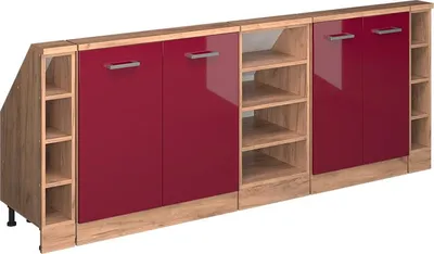 Produktbild von Dachschrägenschrank-Set Vicco Rion Rot Hochglanz 5er Set, Model 56045