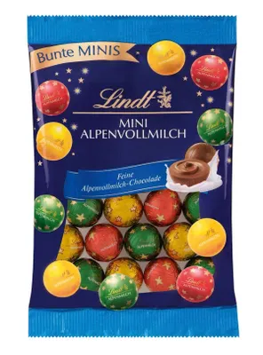Produktbild von Lindt Mini Kugeln aus feiner Alpenvollmilchschokolade 100g 3er Pack
