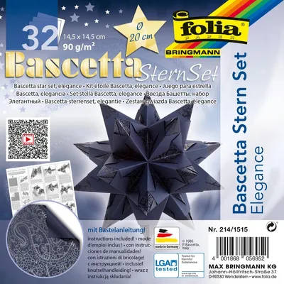 Produktbild von Folia 214/1515 Bascetta Stern - Indian Dreams, blau, Ø 20 cm