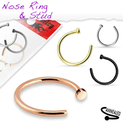Produktbild von Nasenring Nasenpiercing Piercing Hufeisen Ring Nose Hoop Roségold 10 mm