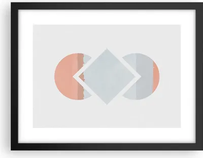 Produktbild von Gerahmtes Poster - Schwarzer Rahmen - Stück Geometrisch Diamant - 40x30 cm - Wand Bild - Wanddeko - Wandbilder - Kunstposter - Wandposter - Bilderrahmen - Bilder - Kunstdruck - P2BAA40x30-4690