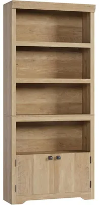 Produktbild von Bücherregal - 5-stöckiger Bücherschrank - 2 Türen - Verstellbare Einlegeböden - Landhausstil - Holzrahmen - 80 cm breit - Braun