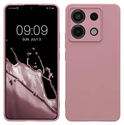Produktbild von kwmobile Handyhülle für Xiaomi Redmi Note 13 Pro 5G / Poco X6 5G Hülle - weiches Handy Silikon Case - Schutzhülle Cover - Altrosa matt