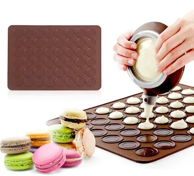 Silikon-Backform, 48 Mulden, für Macarons & Kekse, 39x28,5 cm