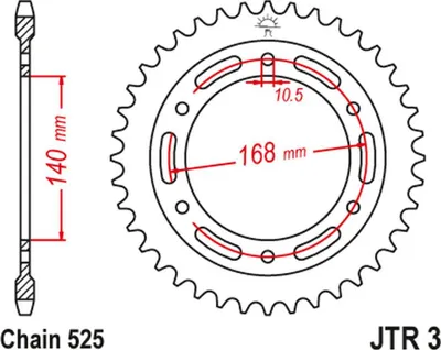 Obrázok produktu pre Reťazové koleso Jt 41T Blk Jtr3.41Zbk