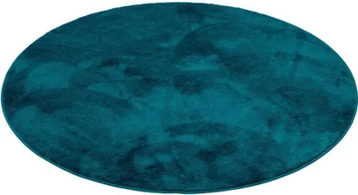 Produktbild von Luxus Super Soft Hochflor Langflor Teppich Melia Einfarbig Rund, Größe:160 cm Rund, Farbe:Petrol