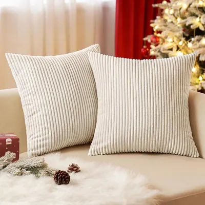 Produktbild von EMEMA Kissenbezug Kordsamt 45x45 cm Beige 2er Set