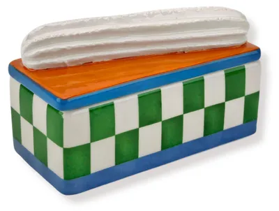 Zdjęcie produktu dla Pojemnik do przechowywania - Tompouche - Zielony/Pomarańczowy - 14x6x6 cm