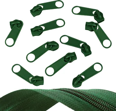 Produktbild von 10 Reißverschluss Zipper für Endlosreißverschluss, 5mm, Farbauswahl, Farbe:grün