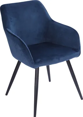 Image de Chaise vintage GISELE velours bleu