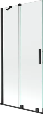 Produktbild von Mexen Velar 2-Flügel-Badewannenwand Regulierbare 90 x 150 cm, transparent, Schwarz - 896-090-000-01-70