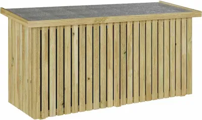 Image de vidaXL Coffre de rangement de jardin, couleur naturelle, 119 x 44 x 58,5 cm