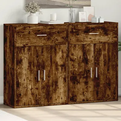 Produktbild von vidaXL Sideboards 2 Stk. Räuchereiche 60x30x84 cm Holzwerkstoff