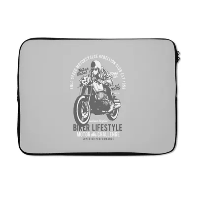 Produktbild von MuchoWow® Laptop Hülle 14 ZollMancave - Motor - Schwarz - Weiß - Vintage Laptoptasche - Laptoptasche - Stoßsicher - Schutzhaube