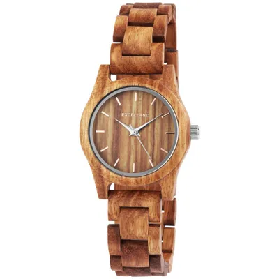Produktbild von Excellanc Damen Uhr Holz Gliederarmband Holzuhr braun 1800156-004