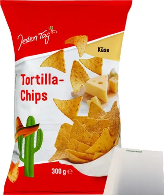 Produktbild von Jeden Tag Tortilla Chips Käse (300g Packung) + usy Block