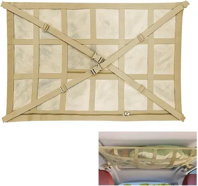 Produktbild von Autodach Gepäcknetz 81x54 cm, verstellbares Aufbewahrungsnetz, 4 Griffe, für Reisen