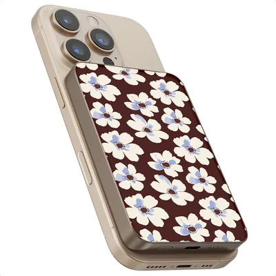 Productafbeelding van Selencia Vivid Powerbank 5.000 mAh - Draadloze Powerbank - Geschikt voor MagSafe en Qi - Desert Gold / Choco Flower Pop